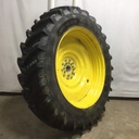480/80R50 Michelin AgriBib 2 R-1W on John Deere Yellow 10-Hole Formed Plate W/Weight Holes 99%