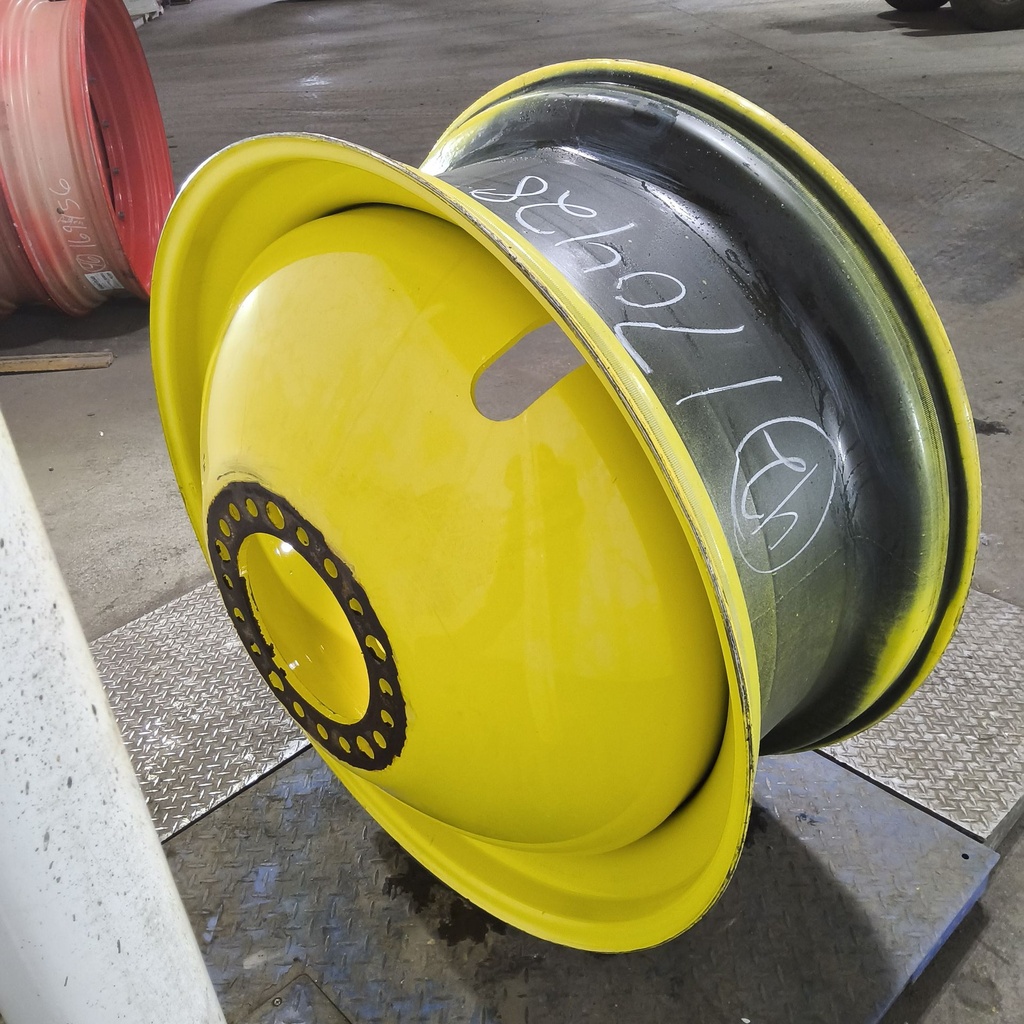 18"W x 42"D, John Deere Yellow 20-Hole Dolly Dual , -15.12" Offset