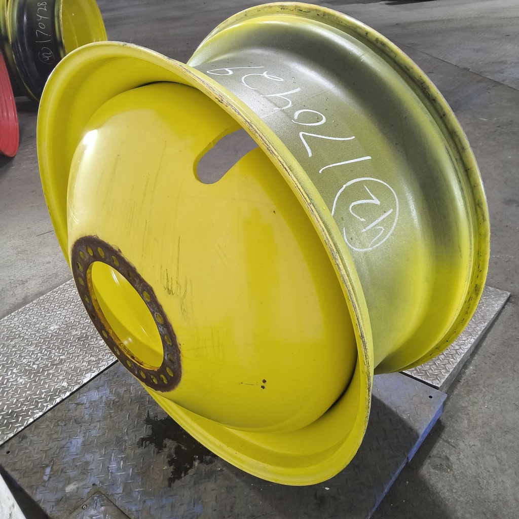 18"W x 42"D, John Deere Yellow 20-Hole Dolly Dual , -15.12" Offset