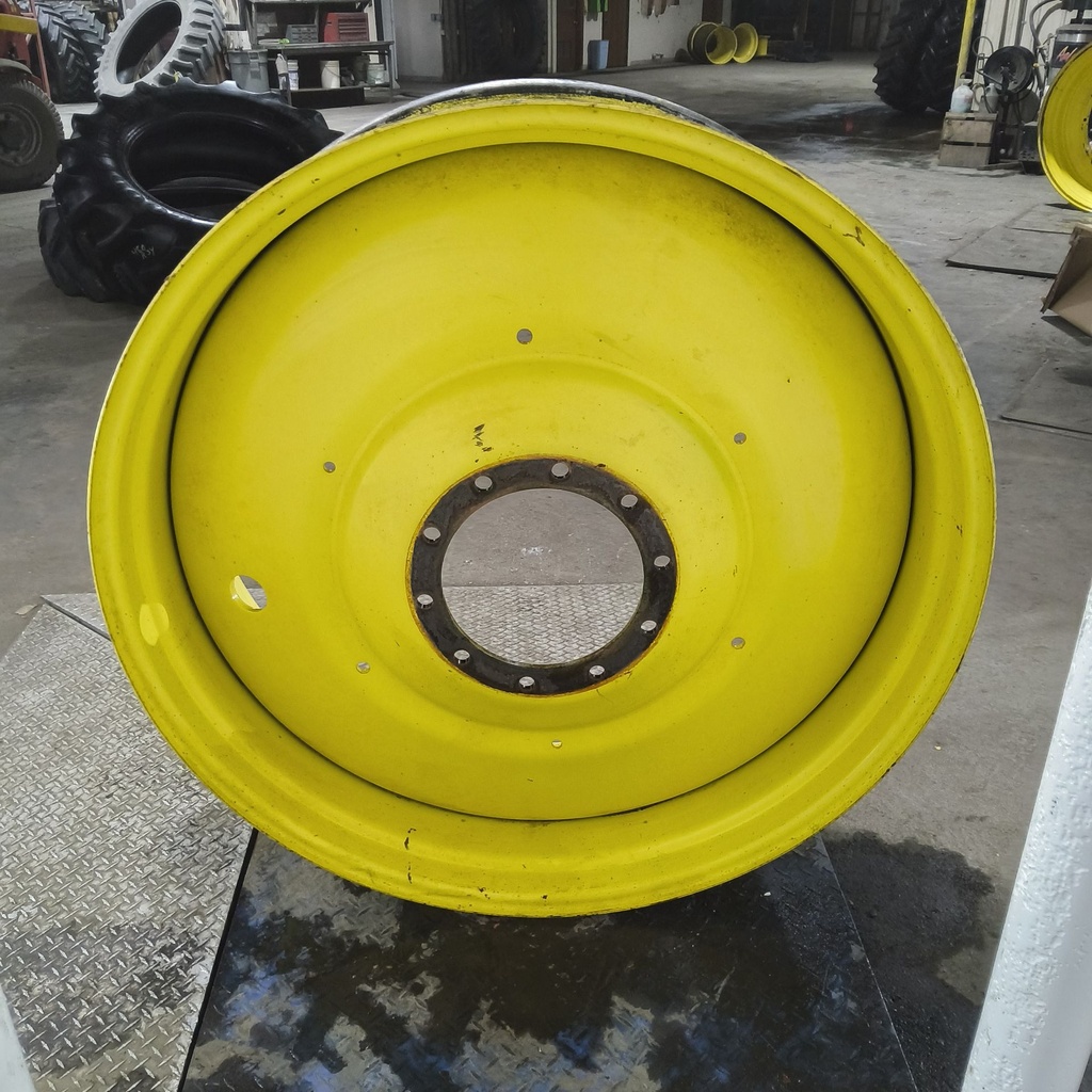 16"W x 46"D, John Deere Yellow 10-Hole Formed Plate , -8.75" Offset
