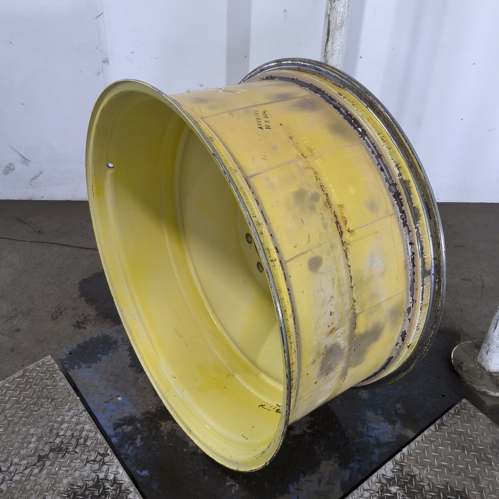 18"W x 38"D, John Deere Yellow 10-Hole Formed Plate , -6.38" Offset