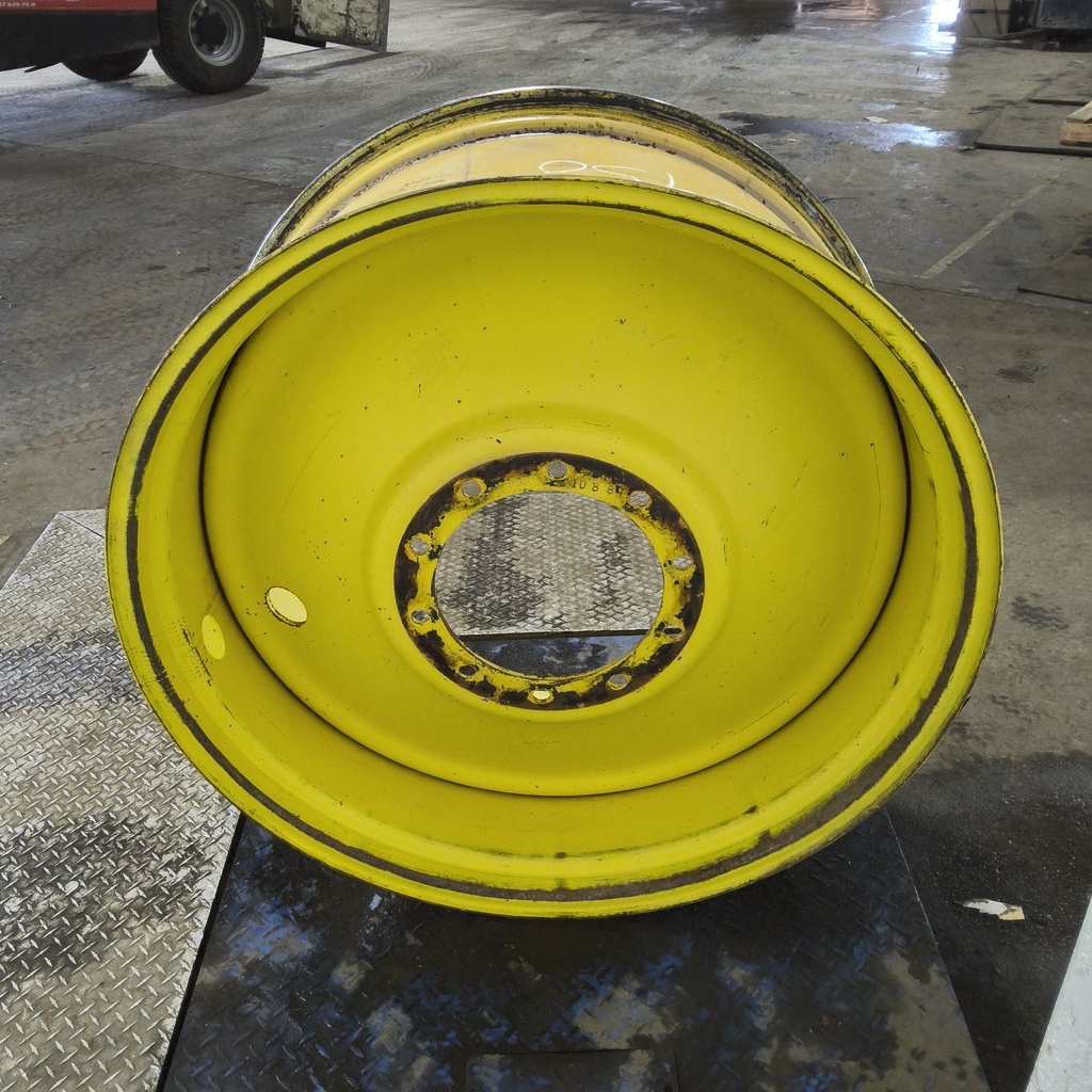 18"W x 38"D, John Deere Yellow 10-Hole Formed Plate , -6.38" Offset