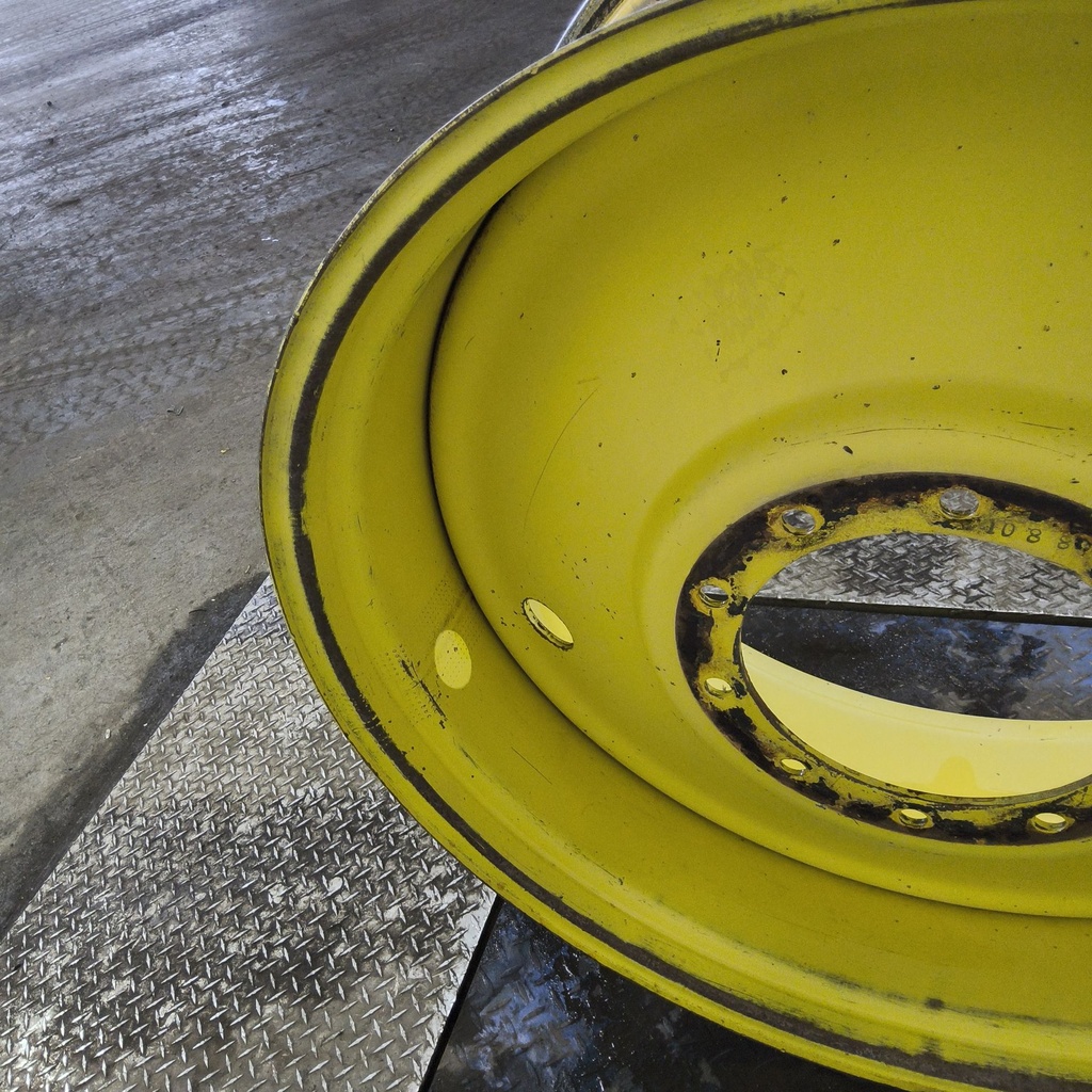 18"W x 38"D, John Deere Yellow 10-Hole Formed Plate , -6.38" Offset