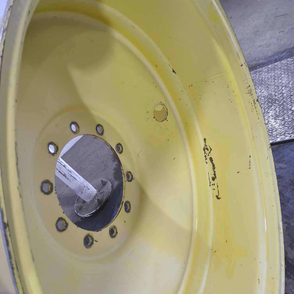 18"W x 38"D, John Deere Yellow 10-Hole Formed Plate , -6.38" Offset