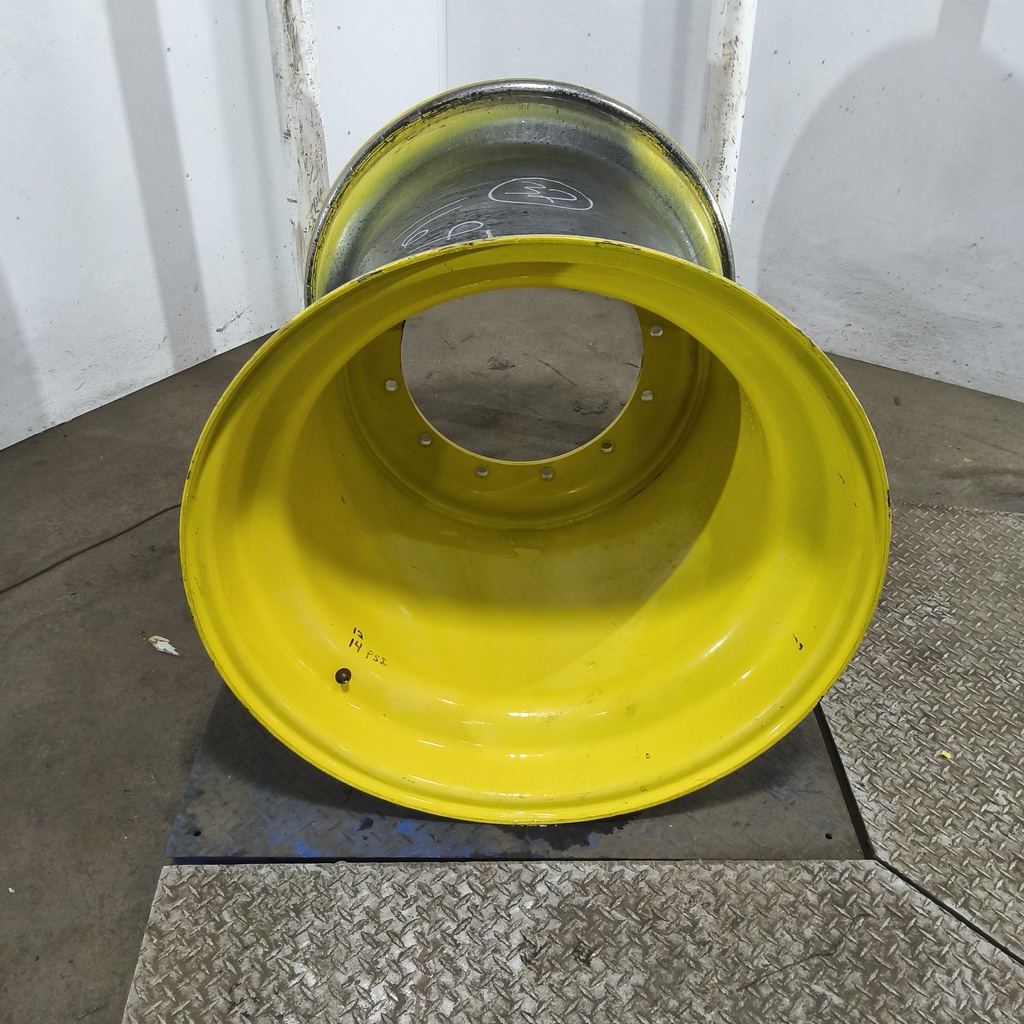 36"W x 32"D, John Deere Yellow 12-Hole Formed Plate , -9.88" Offset