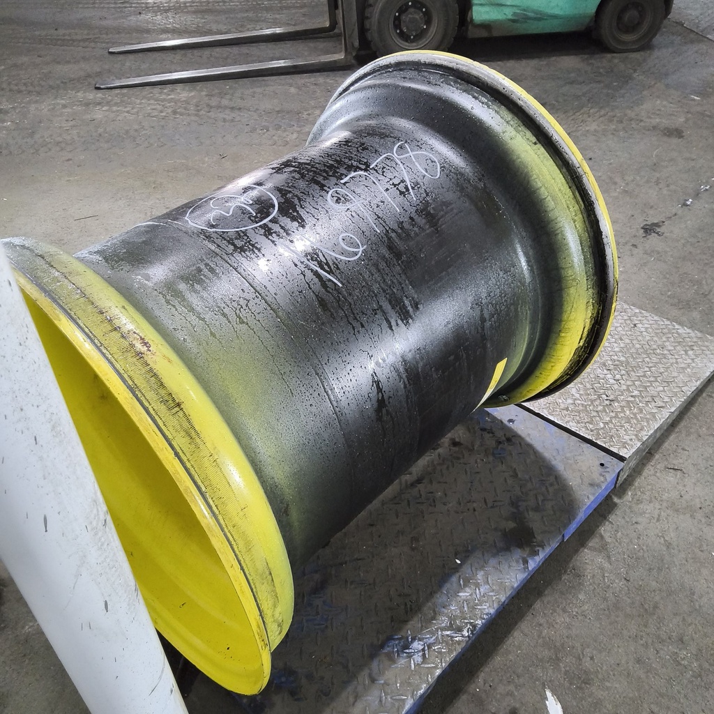 36"W x 32"D, John Deere Yellow 12-Hole Formed Plate , -9.88" Offset