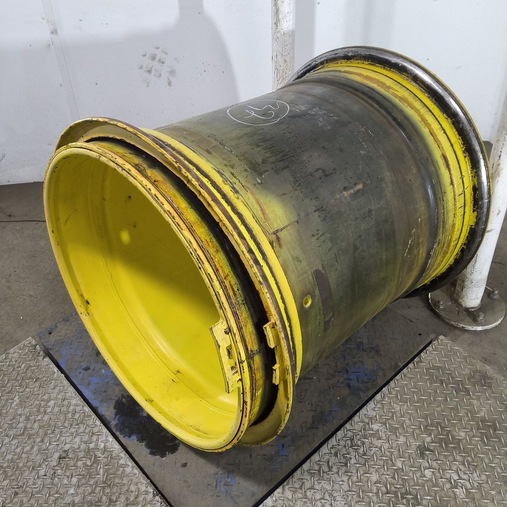 36"W x 32"D, John Deere Yellow 12-Hole 3 Piece Formed Plate , -9.69" Offset