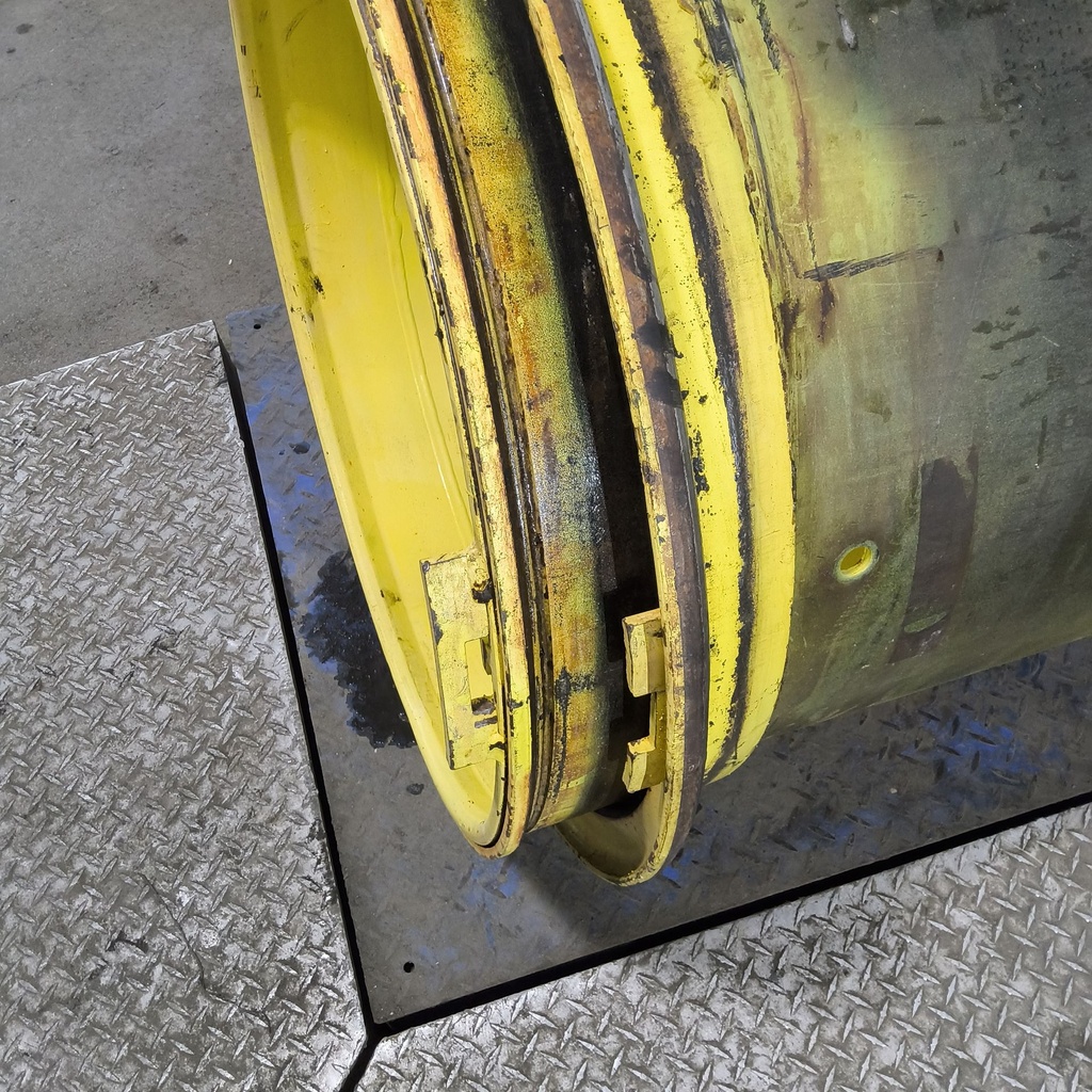 36"W x 32"D, John Deere Yellow 12-Hole 3 Piece Formed Plate , -9.69" Offset