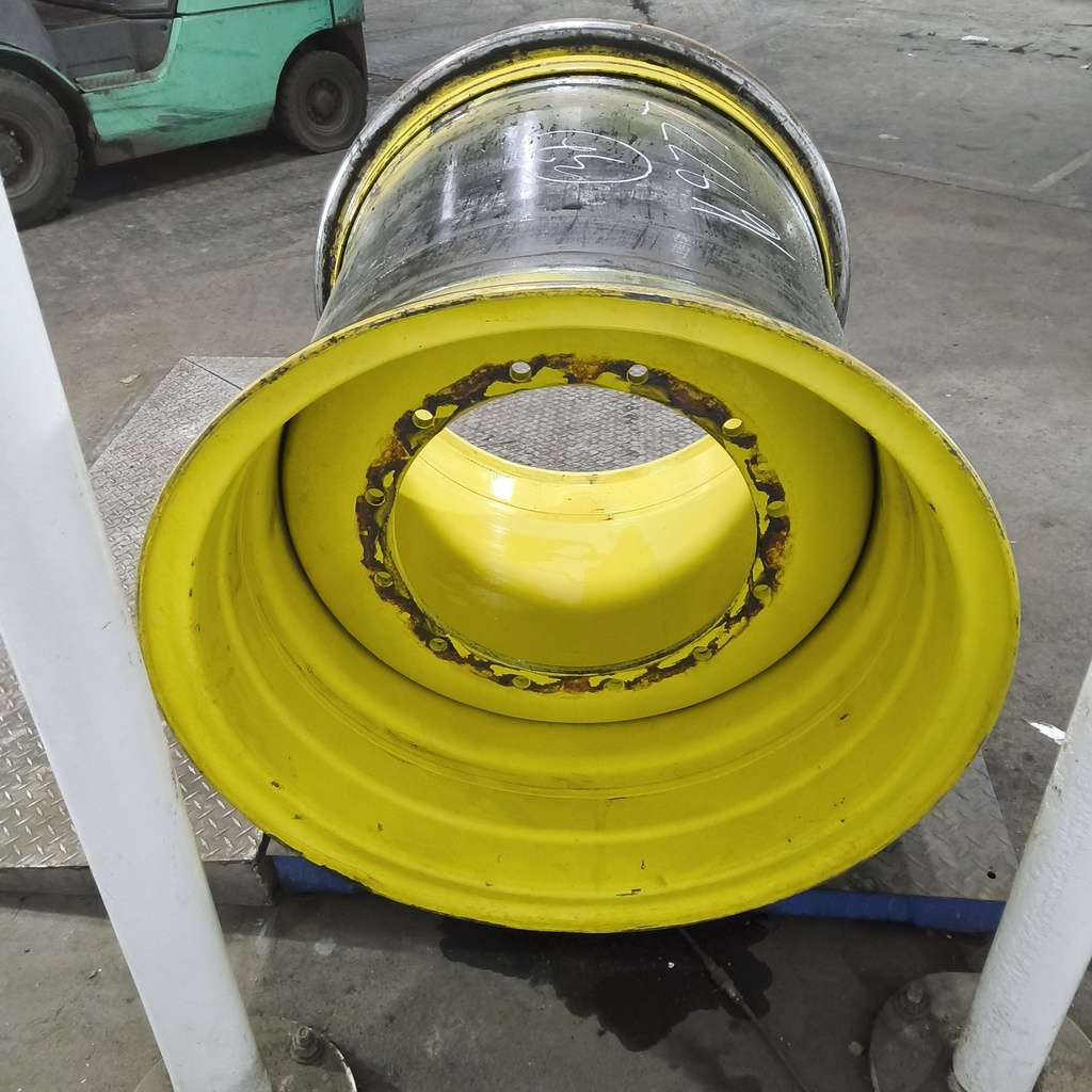 36"W x 32"D, John Deere Yellow 12-Hole 3 Piece Formed Plate , -9.69" Offset