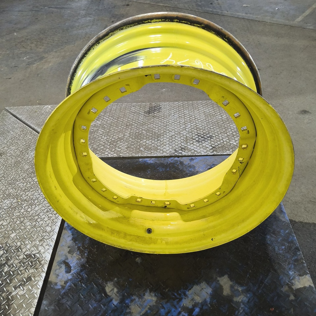15"W x 30"D, John Deere Yellow 12-Hole Waffle Wheel (Groups of 3 bolts)