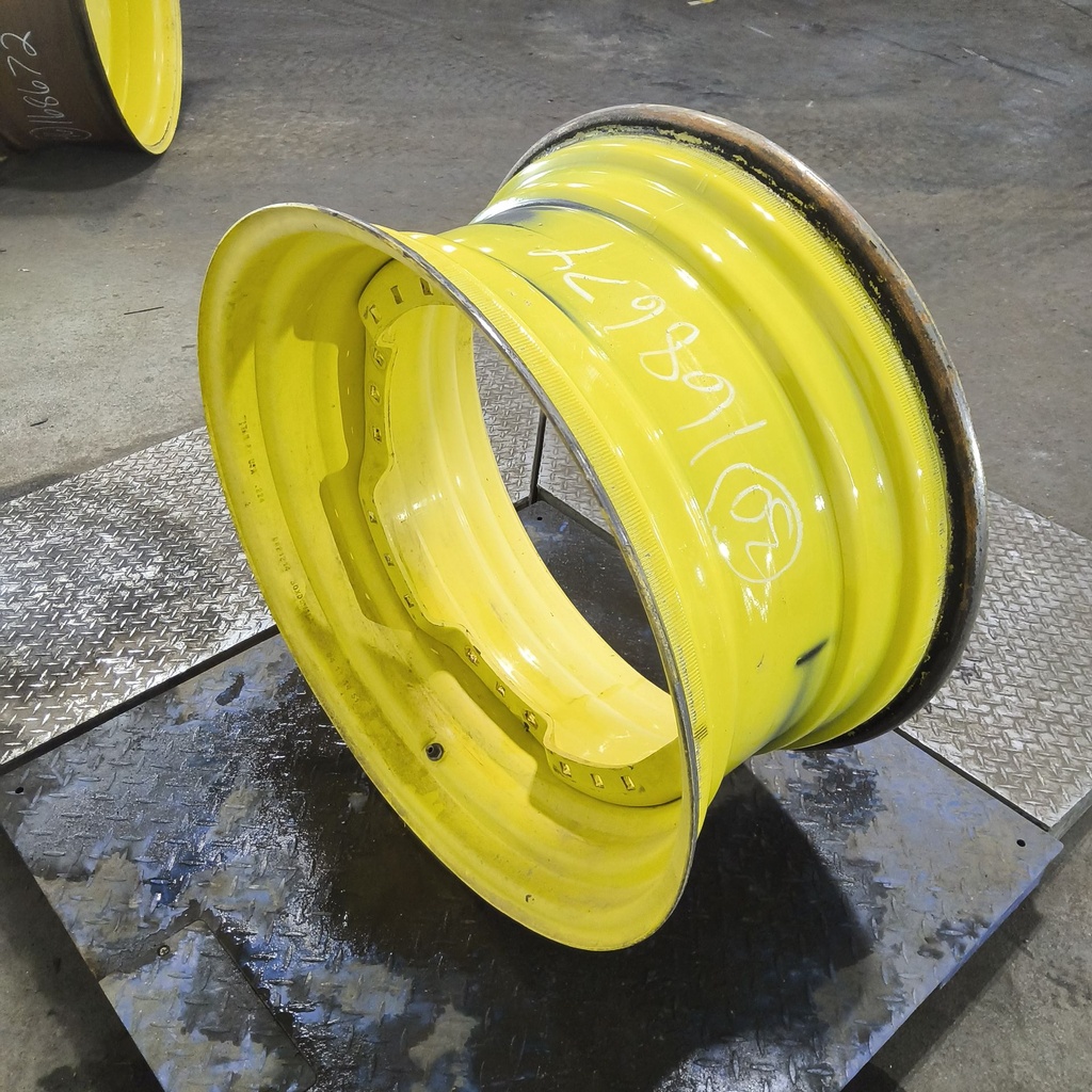 15"W x 30"D, John Deere Yellow 12-Hole Waffle Wheel (Groups of 3 bolts)