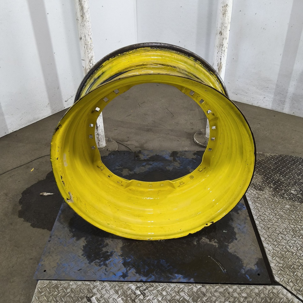 15"W x 30"D, John Deere Yellow 12-Hole Waffle Wheel (Groups of 3 bolts)