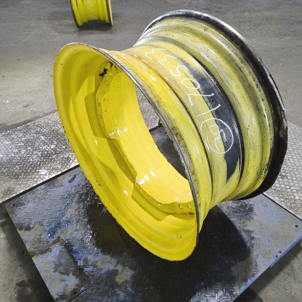 15"W x 30"D, John Deere Yellow 12-Hole Waffle Wheel (Groups of 3 bolts)