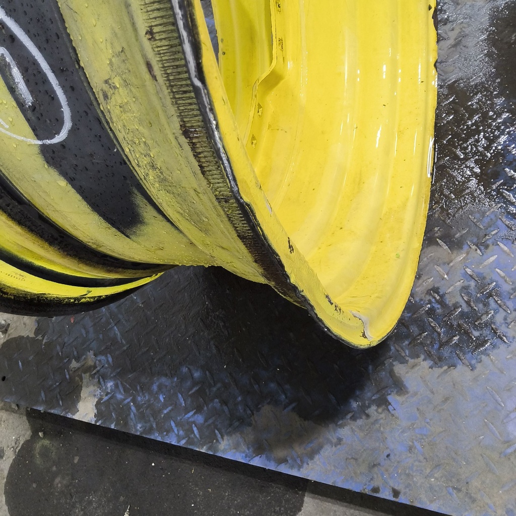 15"W x 30"D, John Deere Yellow 12-Hole Waffle Wheel (Groups of 3 bolts)