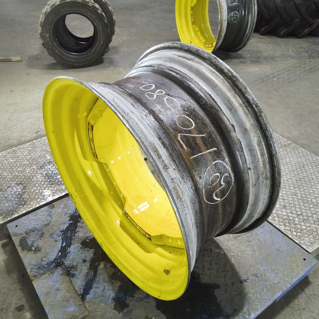 15"W x 30"D, John Deere Yellow 12-Hole Waffle Wheel (Groups of 3 bolts)