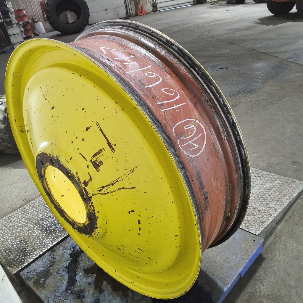 12"W x 46"D, John Deere Yellow 10-Hole Formed Plate , -11.25" Offset
