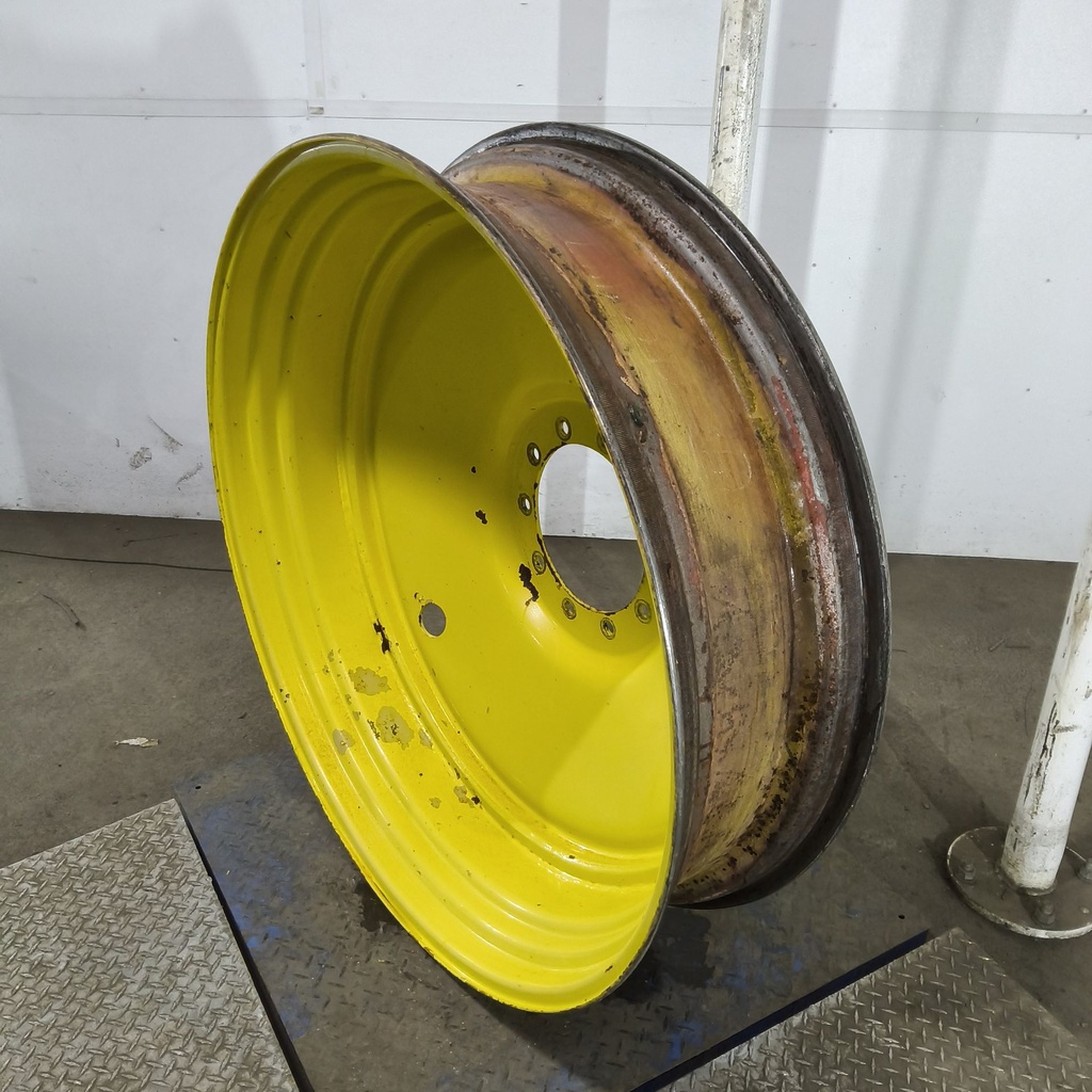 12"W x 46"D, John Deere Yellow 10-Hole Formed Plate , -8.62" Offset