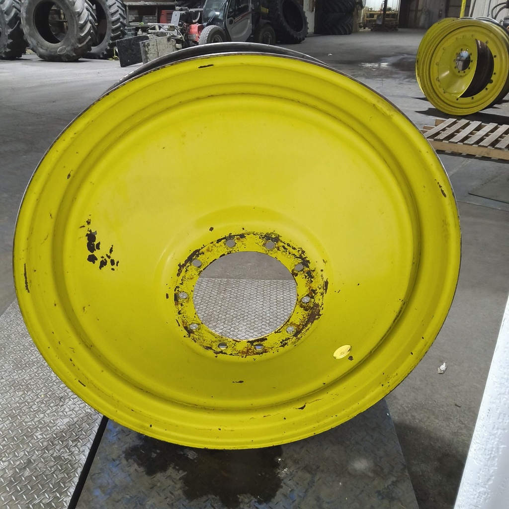 12"W x 46"D, John Deere Yellow 10-Hole Formed Plate , -8.62" Offset