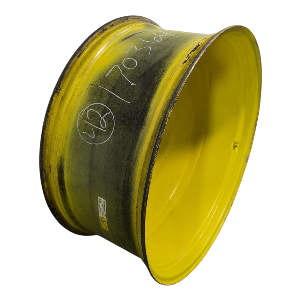 18"W x 42"D, John Deere Yellow 10-Hole Formed Plate , -8.81" Offset