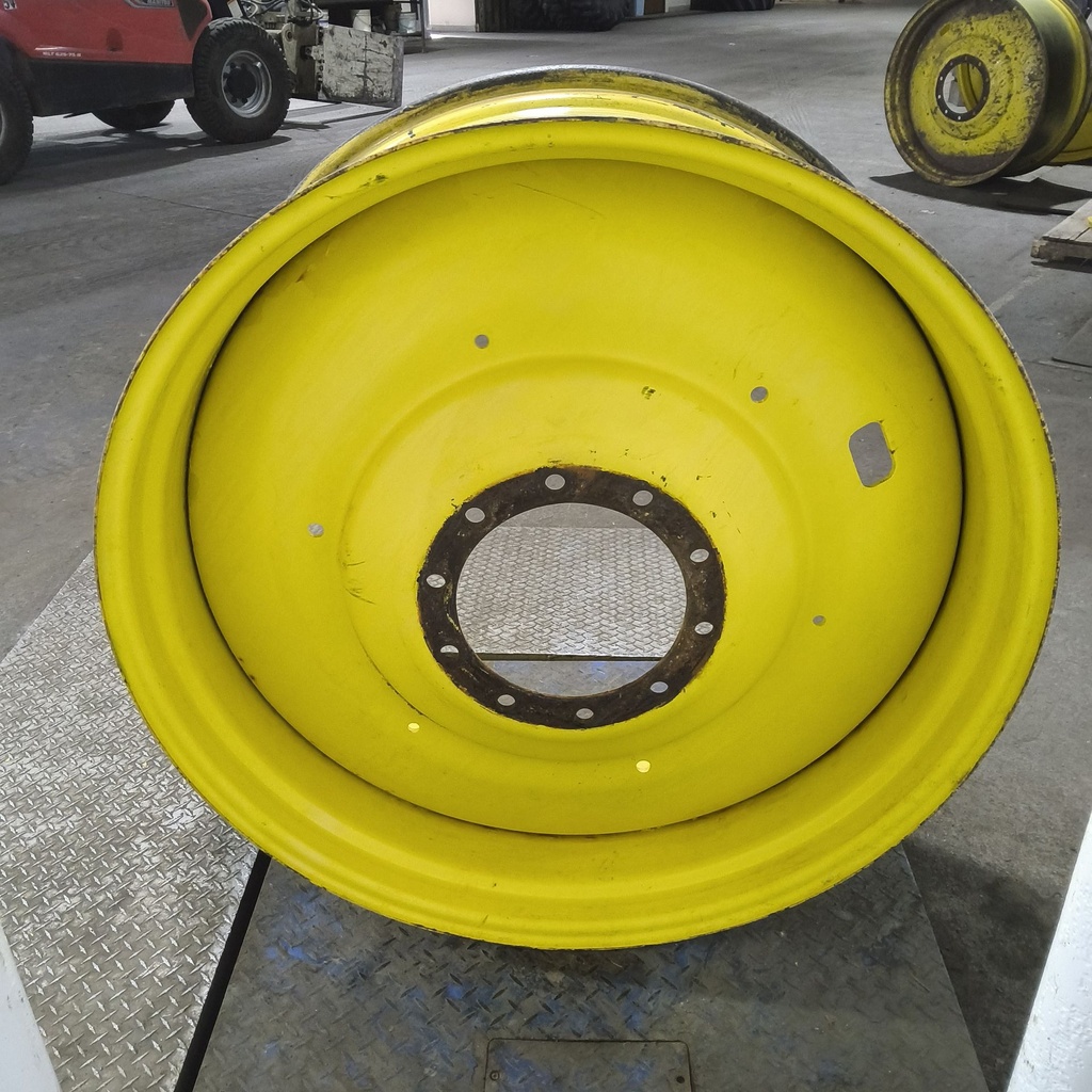 18"W x 42"D, John Deere Yellow 10-Hole Formed Plate , -8.81" Offset
