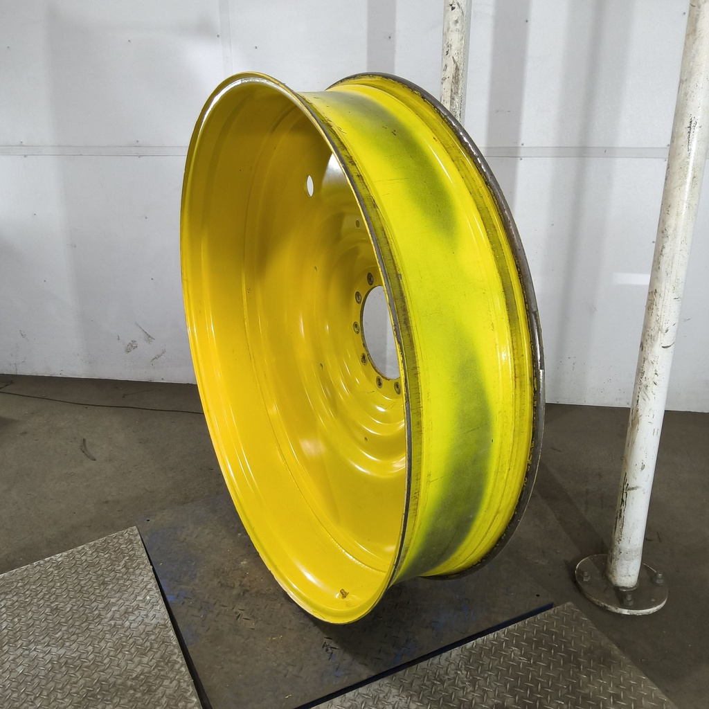 12"W x 54"D, John Deere Yellow 10-Hole Formed Plate , -9.25" Offset