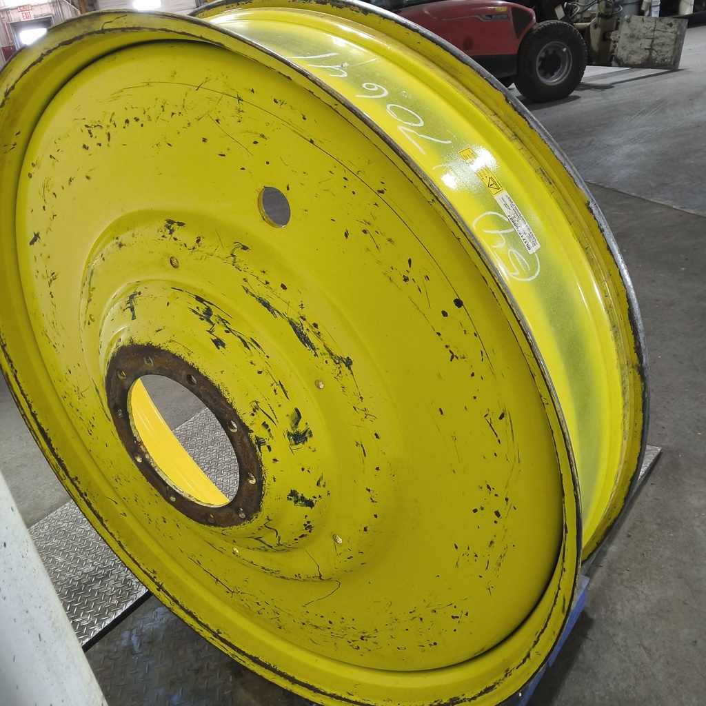 12"W x 54"D, John Deere Yellow 10-Hole Formed Plate , -9.25" Offset
