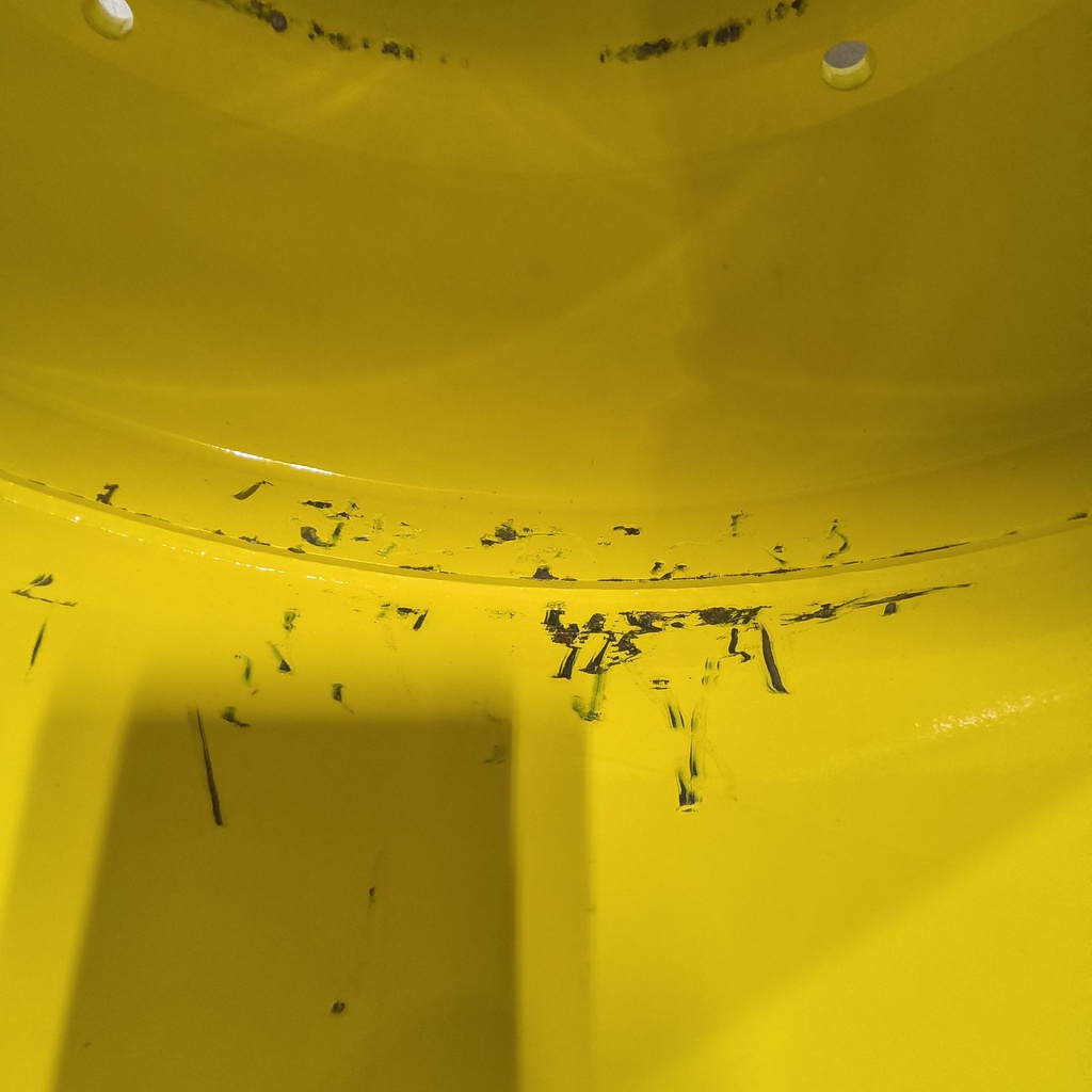 28"W x 46"D, John Deere Yellow 10-Hole Formed Plate , -14.38" Offset