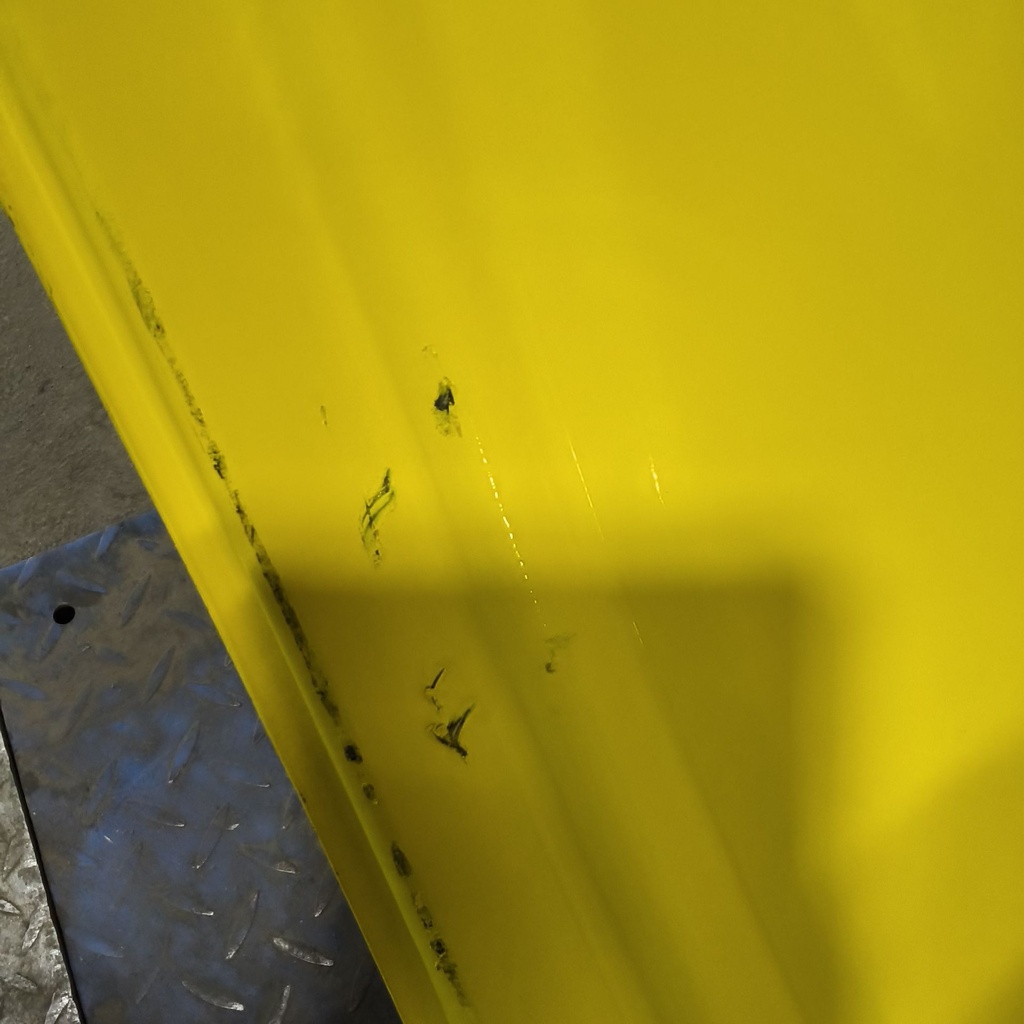 28"W x 46"D, John Deere Yellow 10-Hole Formed Plate , -14.38" Offset