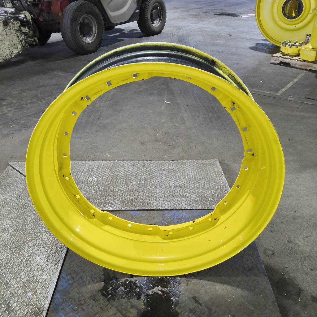 12"W x 38"D, John Deere Yellow 12-Hole Waffle Wheel (Groups of 3 bolts)