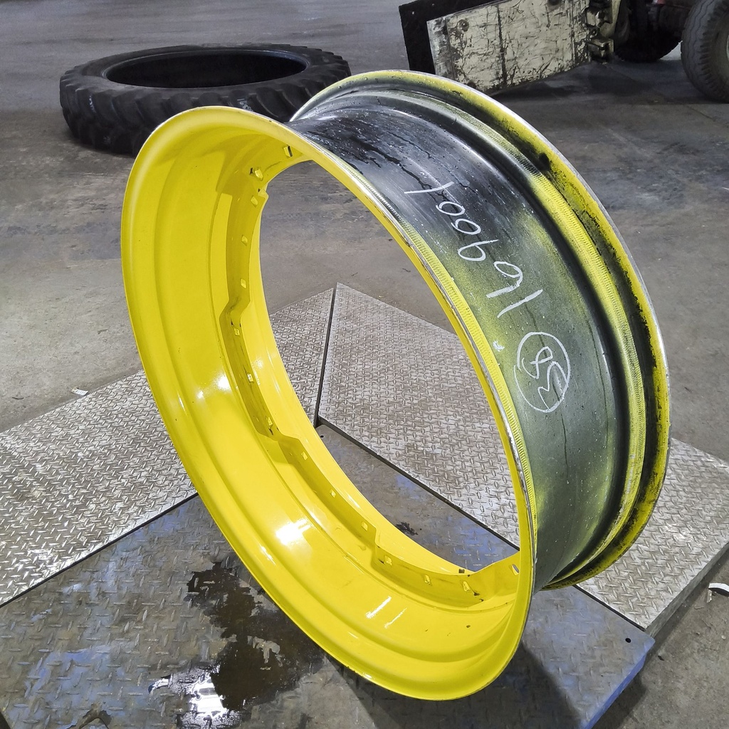 12"W x 38"D, John Deere Yellow 12-Hole Waffle Wheel (Groups of 3 bolts)