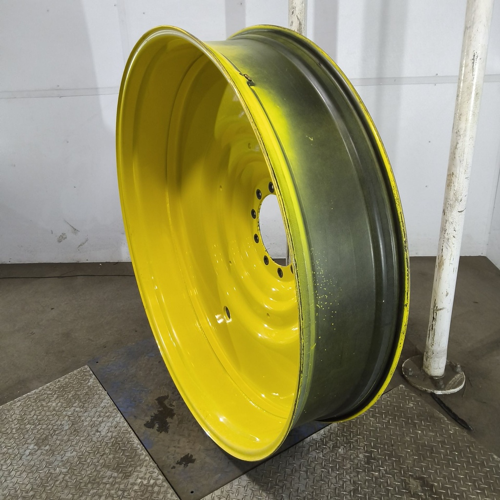 12"W x 54"D, John Deere Yellow 10-Hole Formed Plate , -9.25" Offset