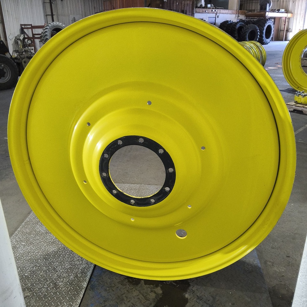 12"W x 54"D, John Deere Yellow 10-Hole Formed Plate , -9.25" Offset