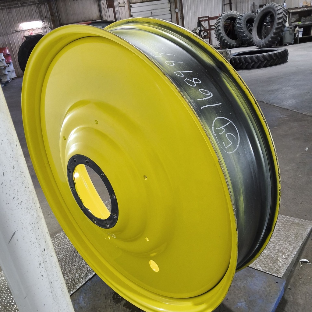12"W x 54"D, John Deere Yellow 10-Hole Formed Plate , -9.25" Offset
