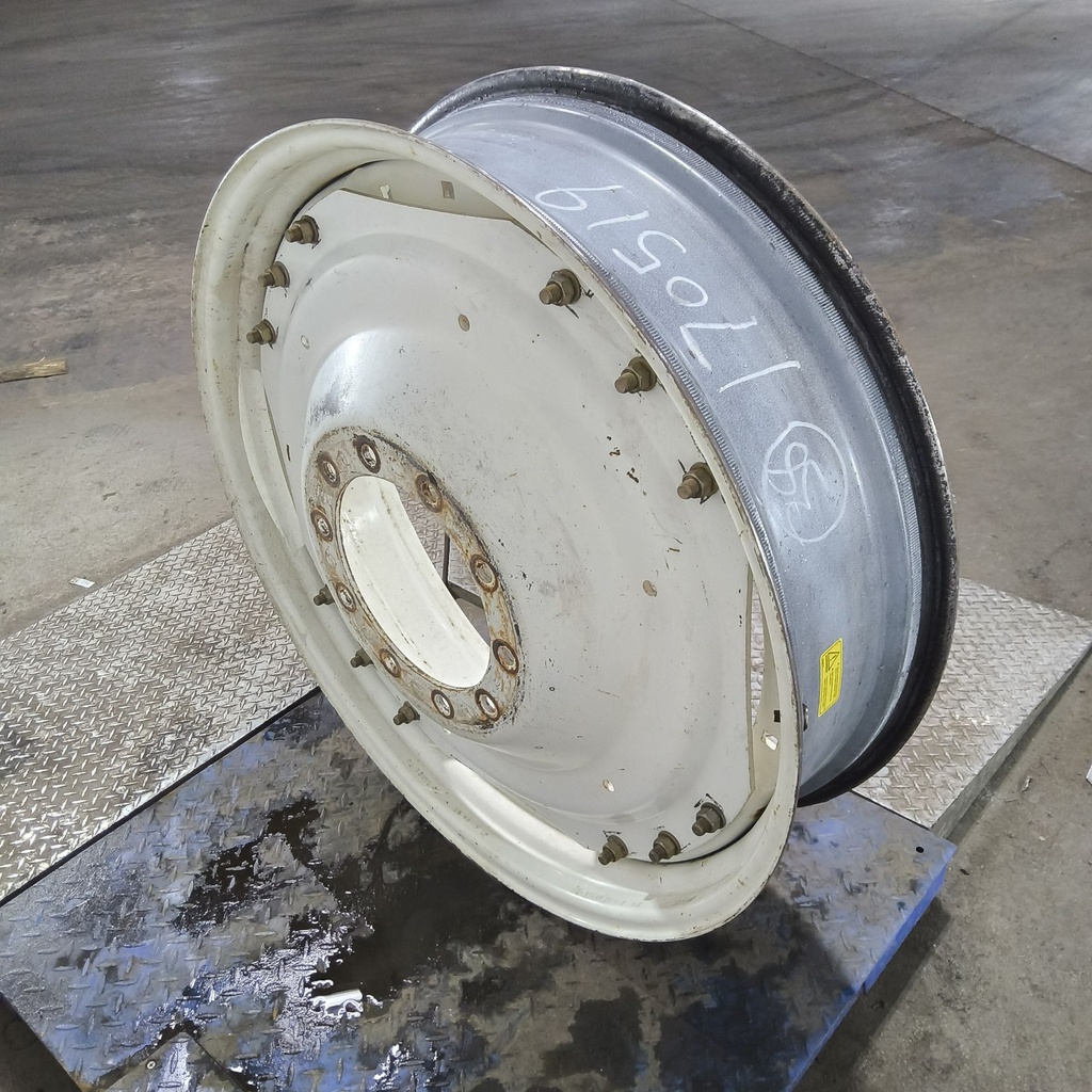 10"W x 38"D, Ford / New Holland White 12-Hole Waffle Wheel (Groups of 3 bolts)