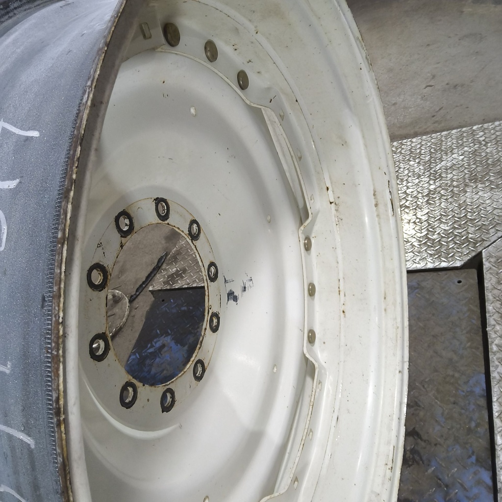 10"W x 38"D, Ford / New Holland White 12-Hole Waffle Wheel (Groups of 3 bolts)