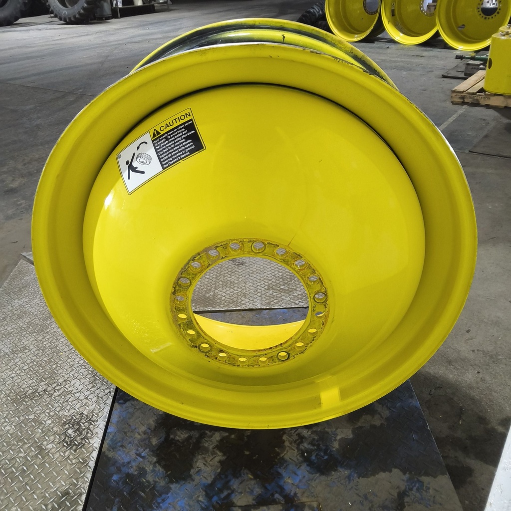 18"W x 42"D, John Deere Yellow 20-Hole Dolly Dual , -15.12" Offset