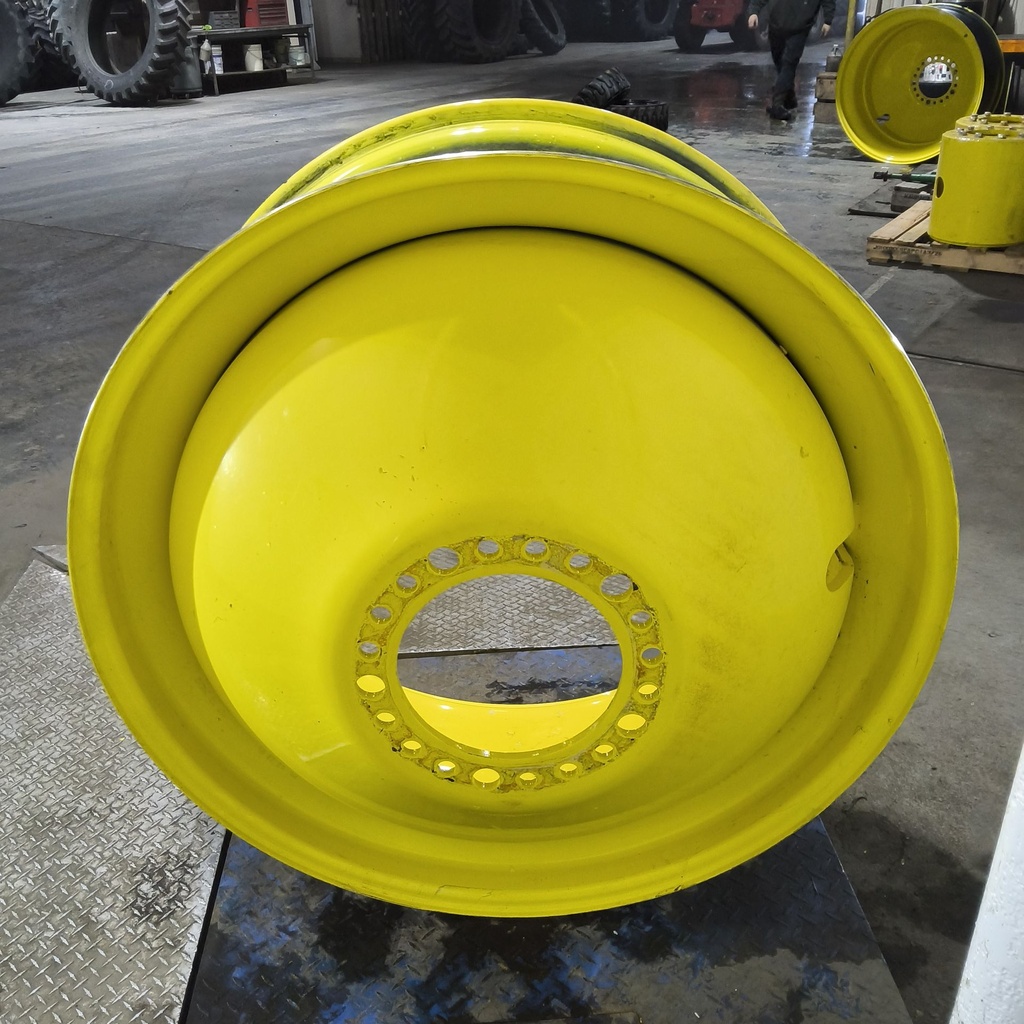 18"W x 42"D, John Deere Yellow 20-Hole Dolly Dual , -15.12" Offset