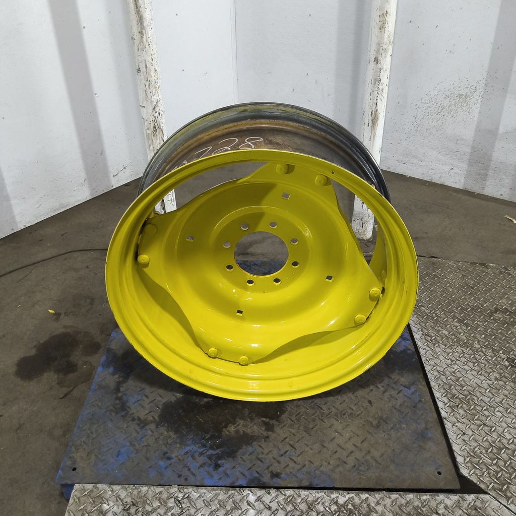 12"W x 28"D, John Deere Yellow 8-Hole Rim with Clamp/Loop Style (groups of 2 bolts)
