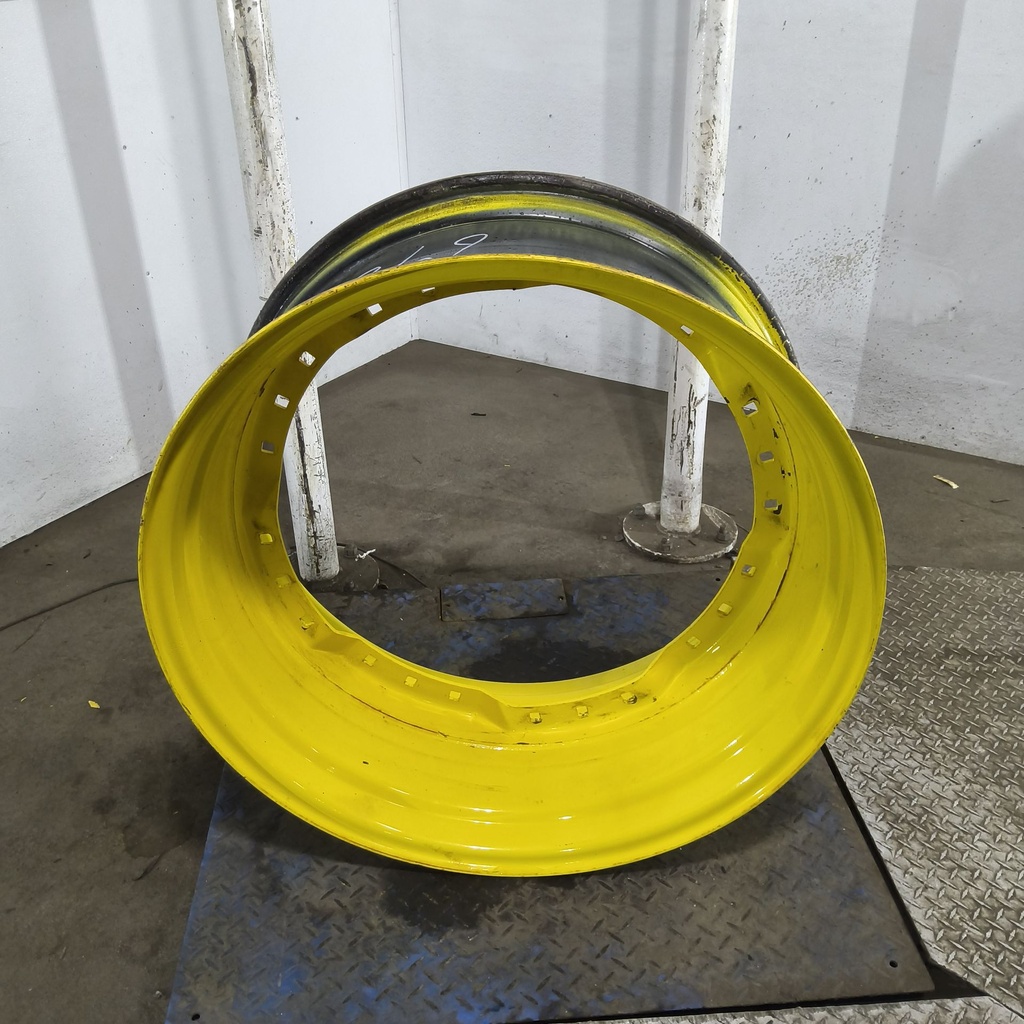 15"W x 34"D, John Deere Yellow 12-Hole Waffle Wheel (Groups of 3 bolts)