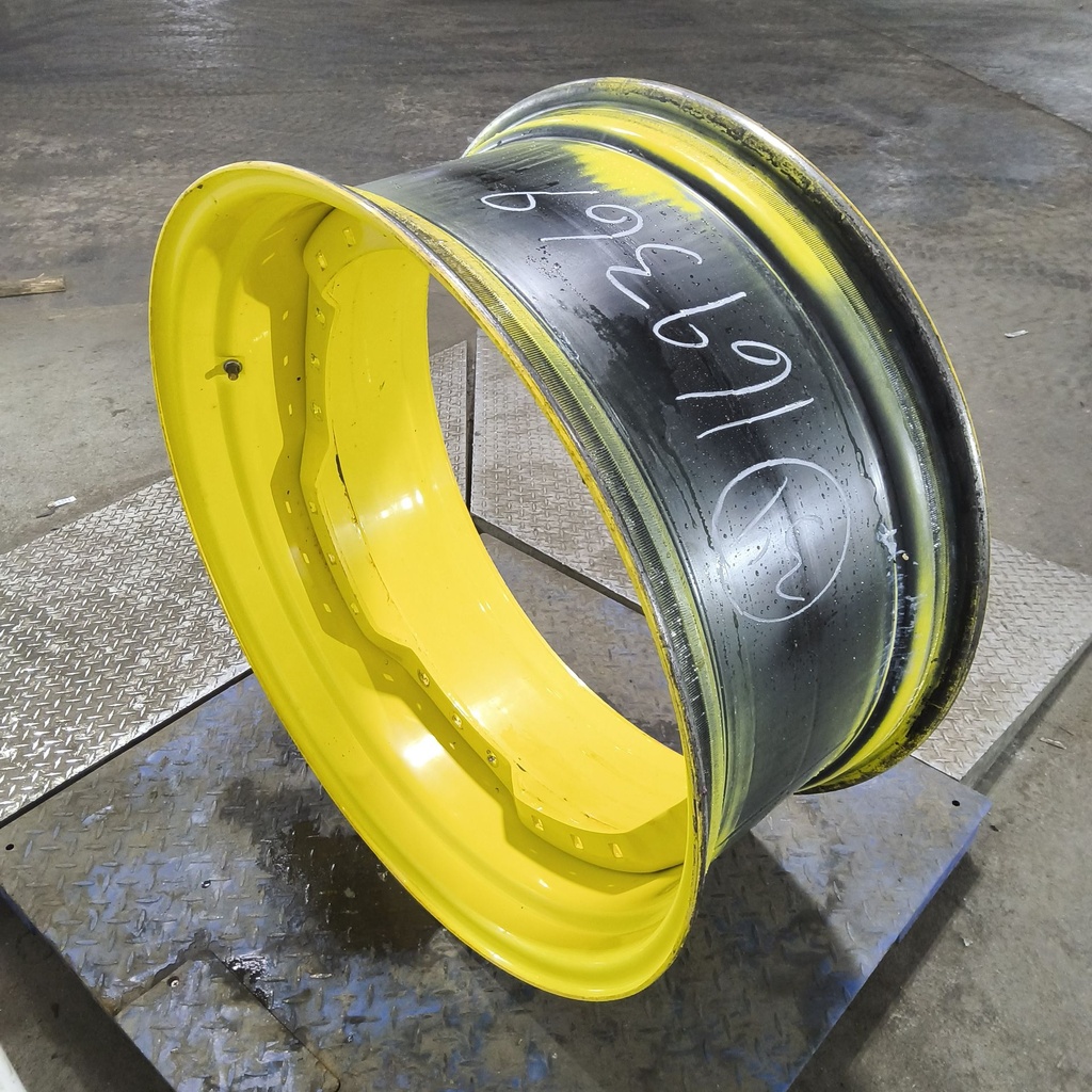 15"W x 34"D, John Deere Yellow 12-Hole Waffle Wheel (Groups of 3 bolts)