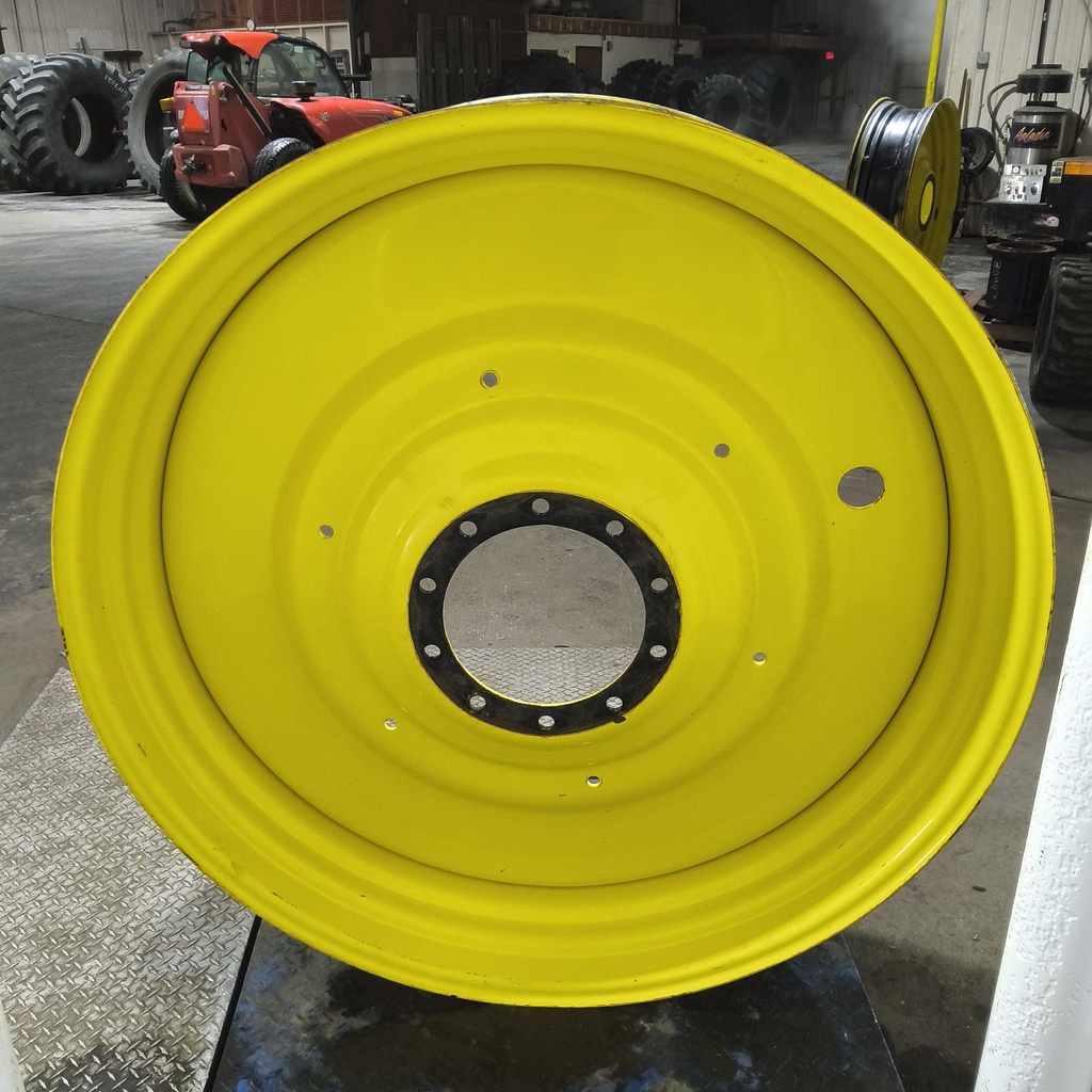 15"W x 50"D, John Deere Yellow 10-Hole Formed Plate , -6.88" Offset