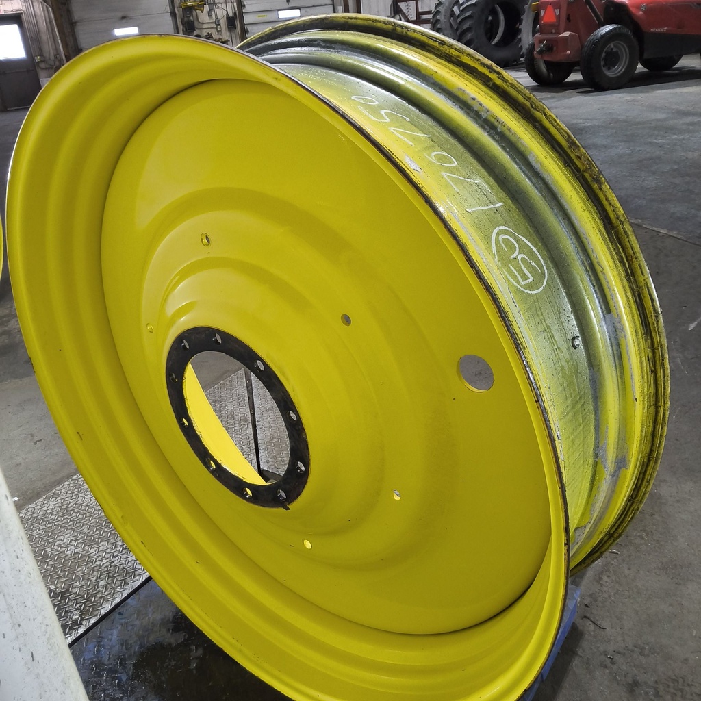 15"W x 50"D, John Deere Yellow 10-Hole Formed Plate , -6.88" Offset