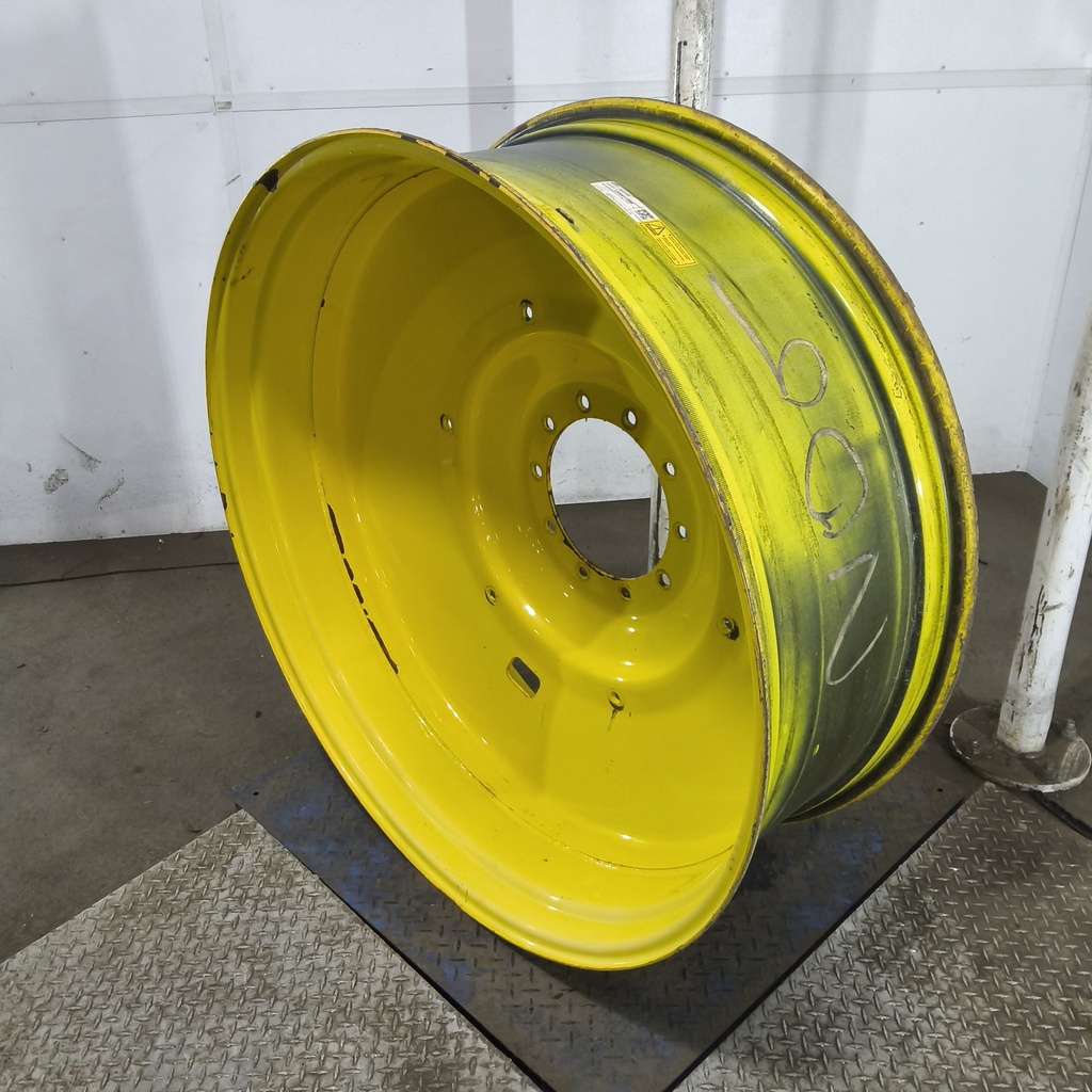 16"W x 46"D, John Deere Yellow 10-Hole Formed Plate , -6.88" Offset