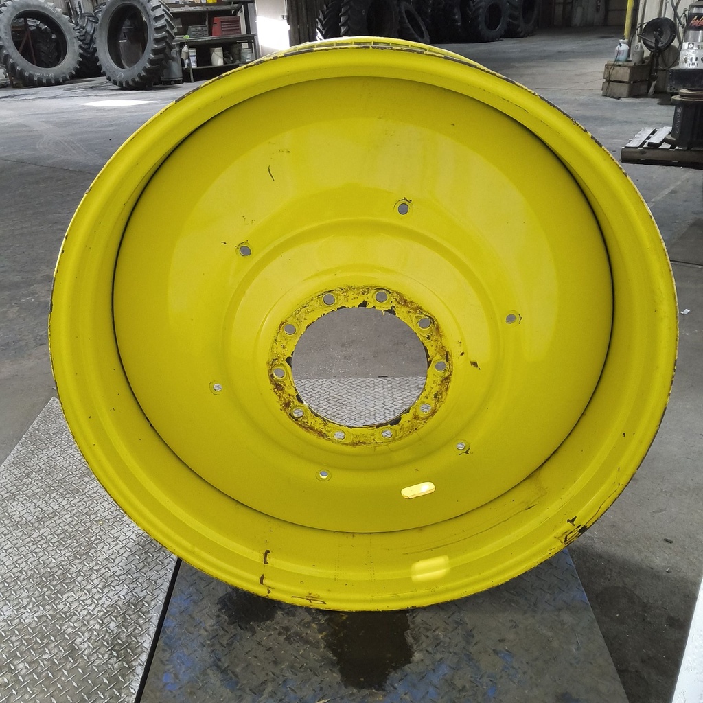 16"W x 46"D, John Deere Yellow 10-Hole Formed Plate , -6.88" Offset