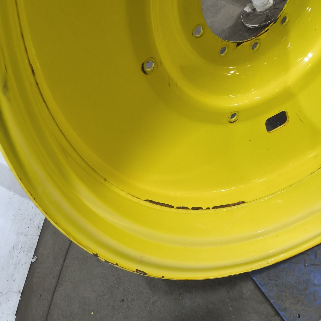 16"W x 46"D, John Deere Yellow 10-Hole Formed Plate , -6.88" Offset
