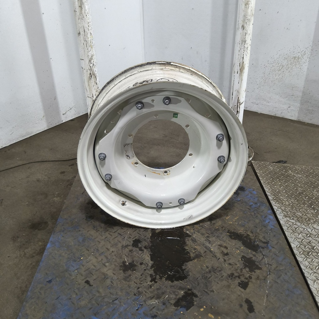 10"W x 24"D, Ford / New Holland White 8-Hole Waffle Wheel (Groups of 2 Bolts)