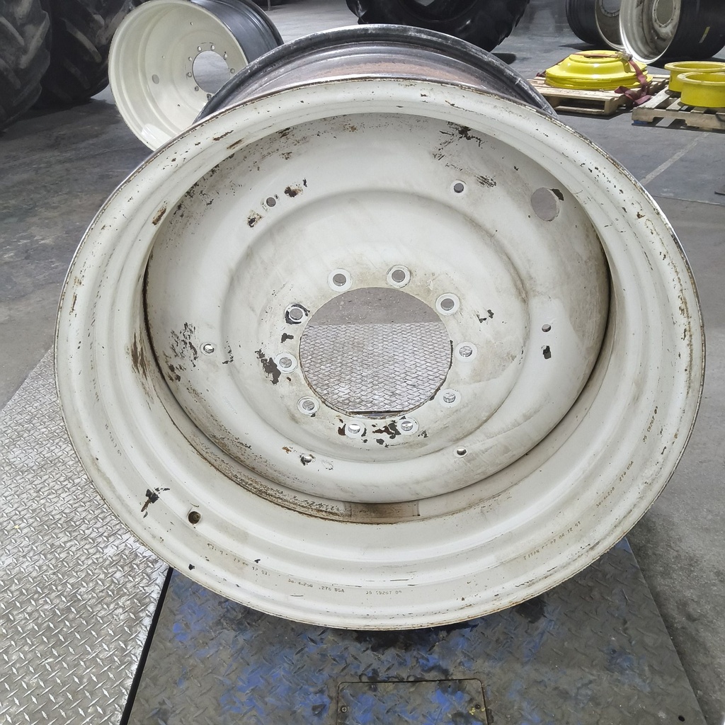25"W x 38"D, Ford / New Holland White 10-Hole Formed Plate , -6.12" Offset