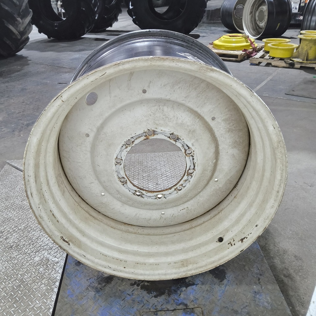 25"W x 38"D, Ford / New Holland White 10-Hole Formed Plate , -6.12" Offset