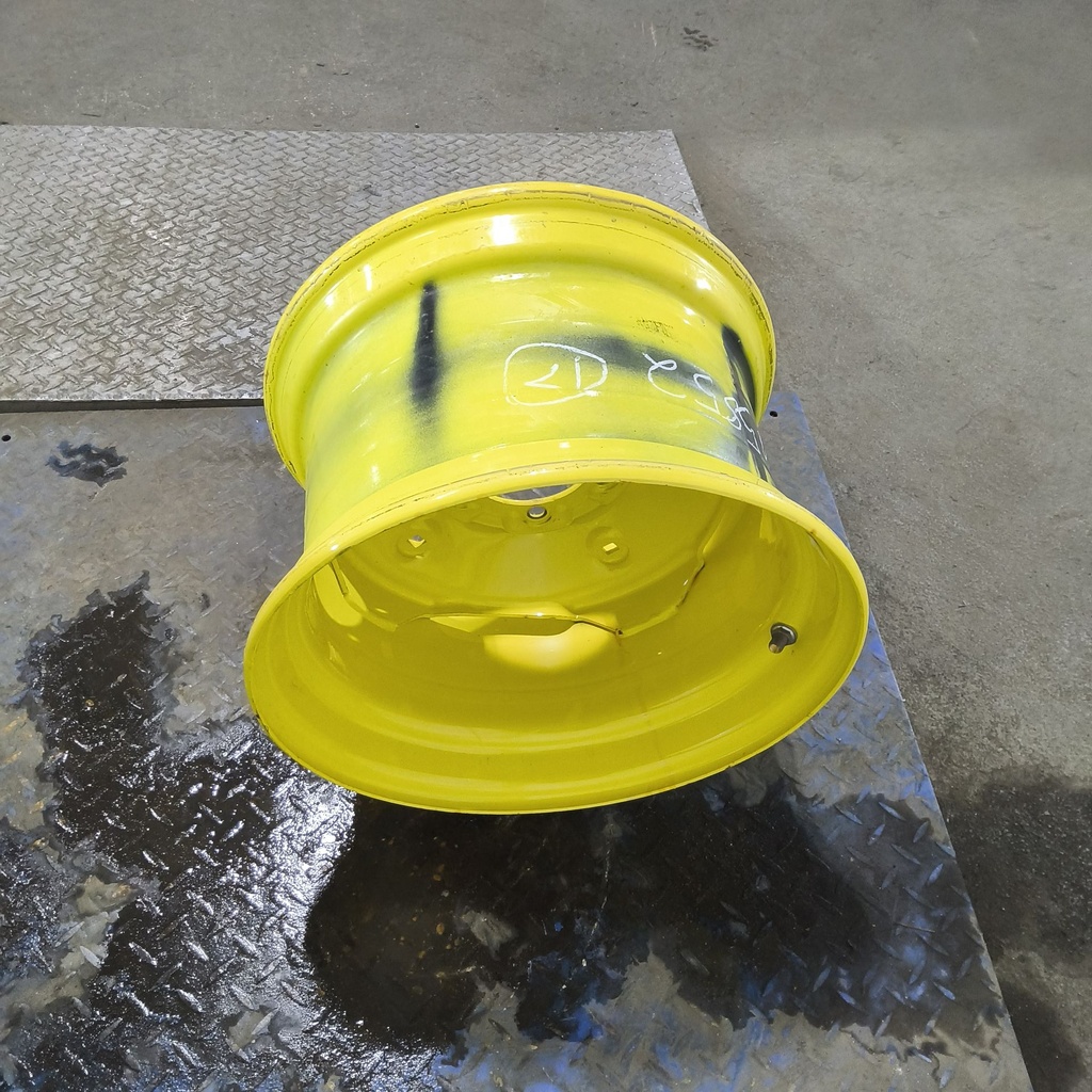 10.5"W x 17.5"D, John Deere Yellow 6-Hole Skid Steer , -3.38" Offset