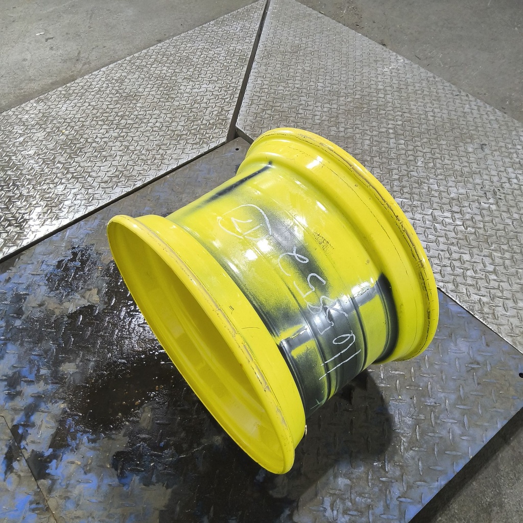 10.5"W x 17.5"D, John Deere Yellow 6-Hole Skid Steer , -3.38" Offset